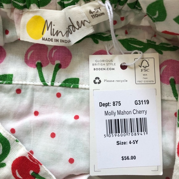 NWT Mini Boden Tie-waist Scallop Romper - Picture 7 of 7